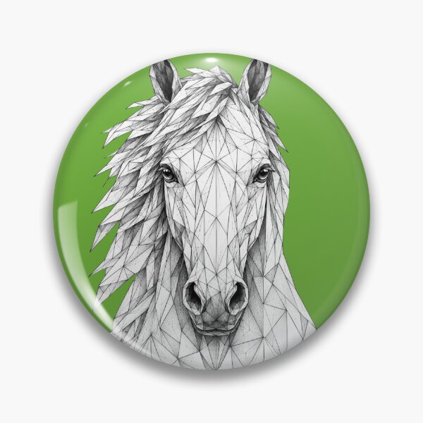 Item preview, Geometric Horse Portrait | Black and White Line Art designed and sold by SmikiM.