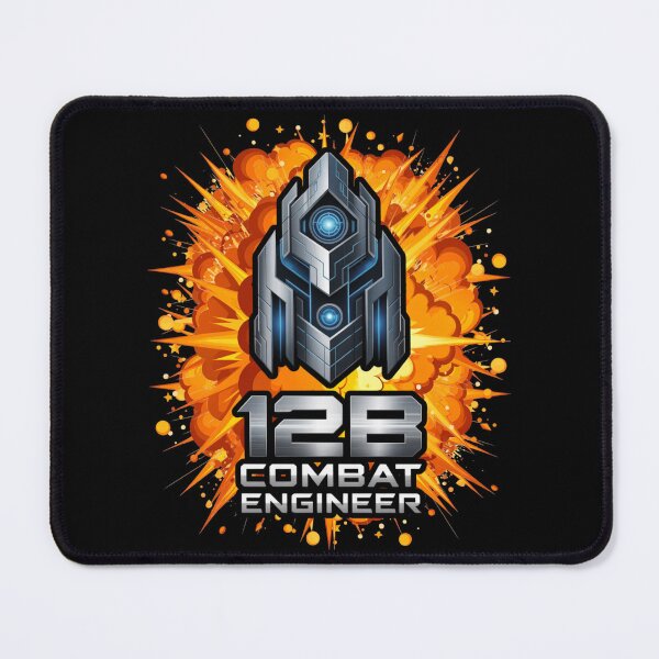 Item preview, 12B Combat Engineer — Futuristic Tech Armor Emblem U.S. Army MOS Military Design Black with Explosion designed and sold by GFamilyC.