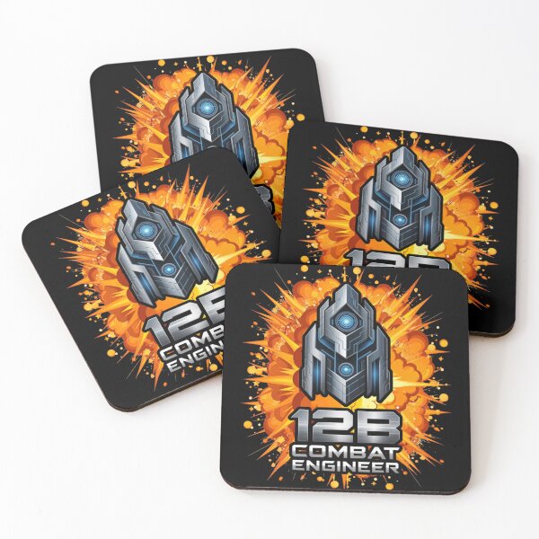Item preview, 12B Combat Engineer — Futuristic Tech Armor Emblem U.S. Army MOS Military Design Black with Explosion designed and sold by GFamilyC.