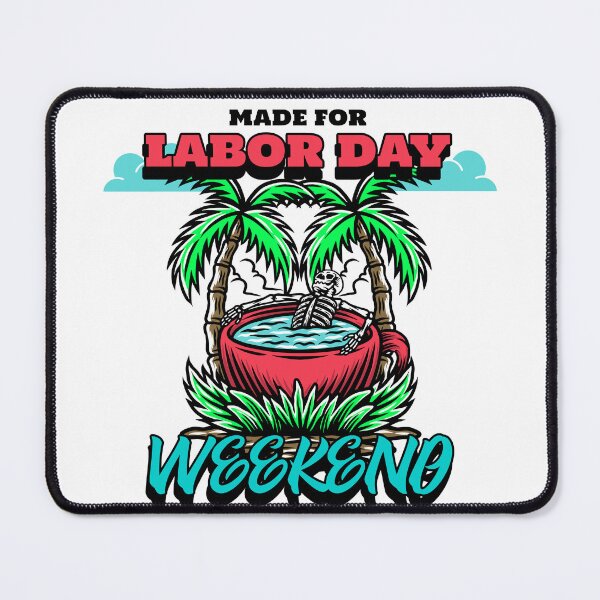 Item preview, Labor Day Weekend Skeleton Relaxation | Funny Tropical Labor Day Design designed and sold by SquatchPrintsCo.
