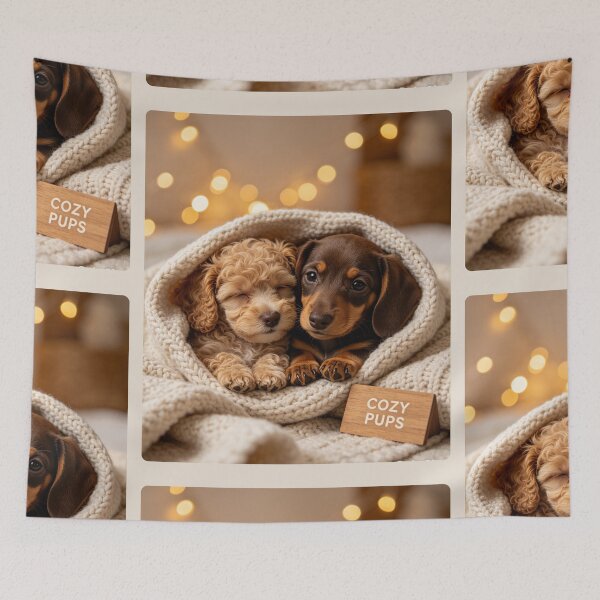 Item preview, Cozy Puppies Wrapped in a Blanket designed and sold by BagFactoryUK.