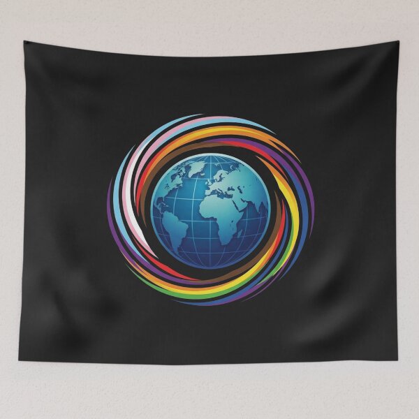 Item preview, Colorful Earth Globe with Pride Colors designed and sold by Owcomm.