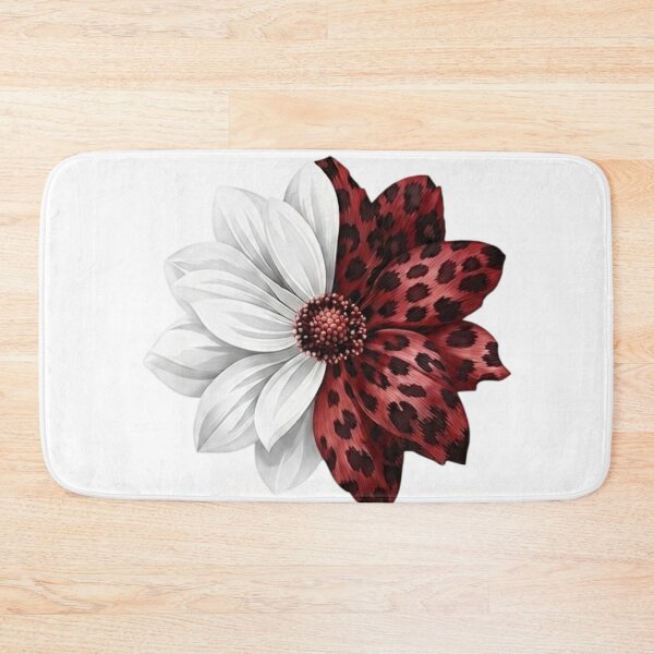 Item preview, Leopard Print Flower - Red and White Split Design designed and sold by Golden Threads Studio.