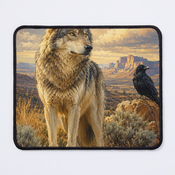 Item preview, Wolf and Raven in High Desert Light designed and sold by alw951.