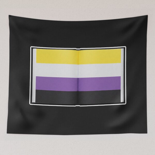 Item preview, Nonbinary Pride Flag Inside Open Book designed and sold by Owcomm.