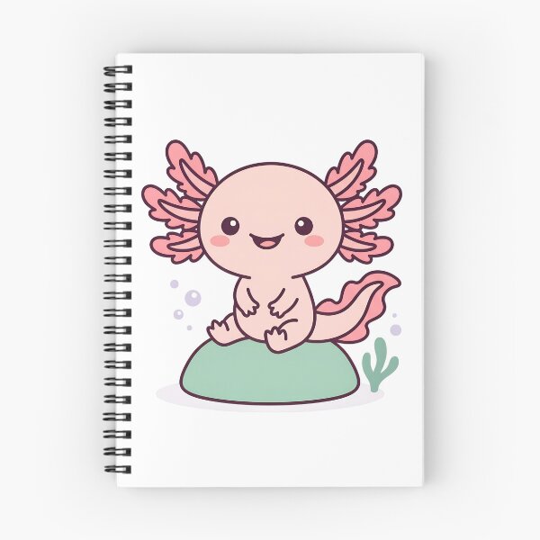 Item preview, Cute Axolotl Sitting On Rock - Kawaii Pink Amphibian designed and sold by Velustro Shop.