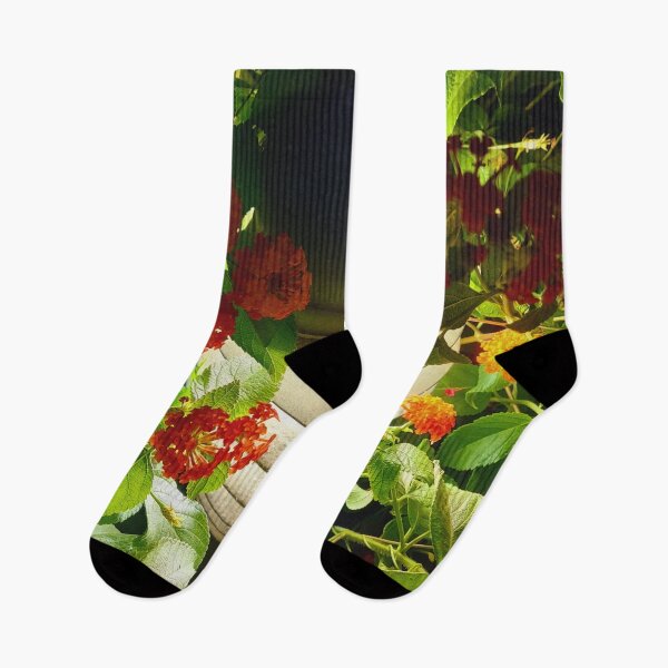 Item preview, Illuminated Vibrant Lantana Flowers in Night Garden designed and sold by ArtistSunny.