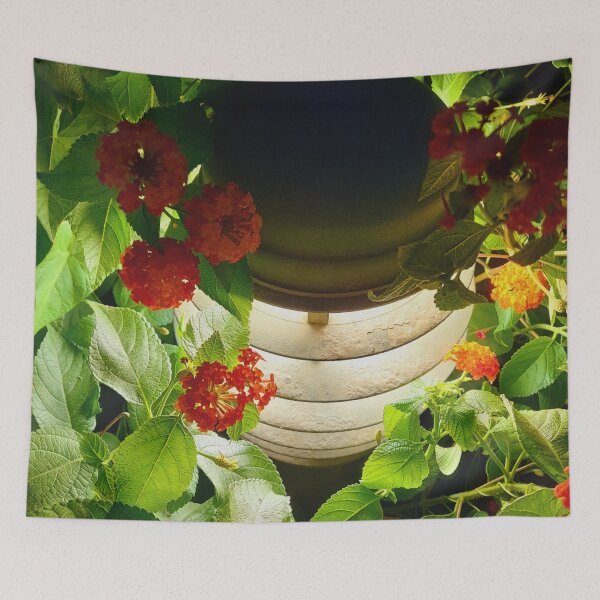 Item preview, Illuminated Vibrant Lantana Flowers in Night Garden designed and sold by ArtistSunny.