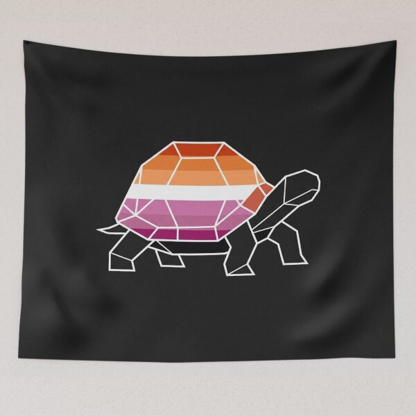 Item preview, Geometric Lesbian Pride Flag Turtle Illustration designed and sold by Owcomm.