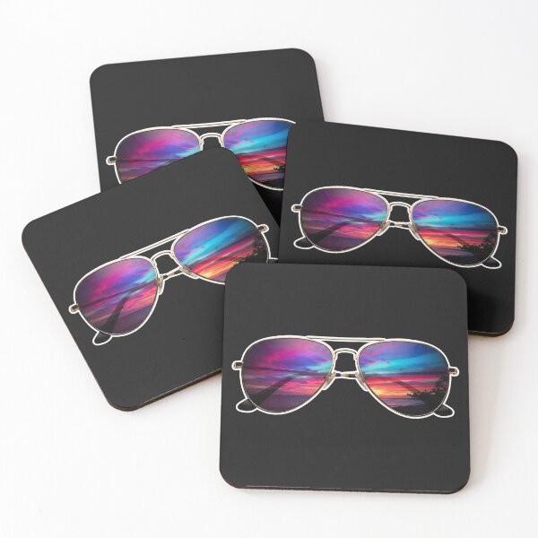Item preview, Tropical Sunset Reflection Aviator Sunglasses designed and sold by Owcomm.