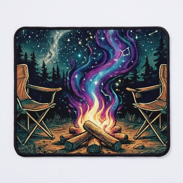 Item preview, Cosmic Campfire Under Milky Way Galaxy - Retro Space designed and sold by Andreza NativeHue Oficial.