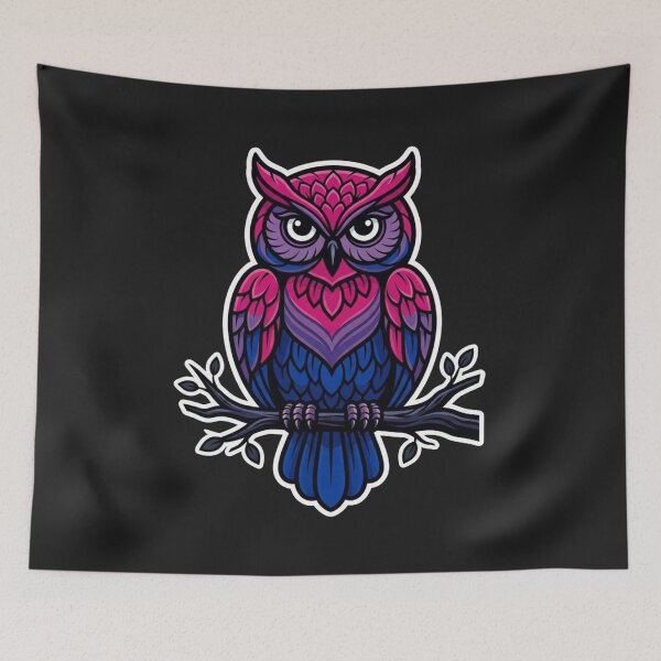 Item preview, Majestic Bisexual Pride Flag Color Owl designed and sold by Owcomm.