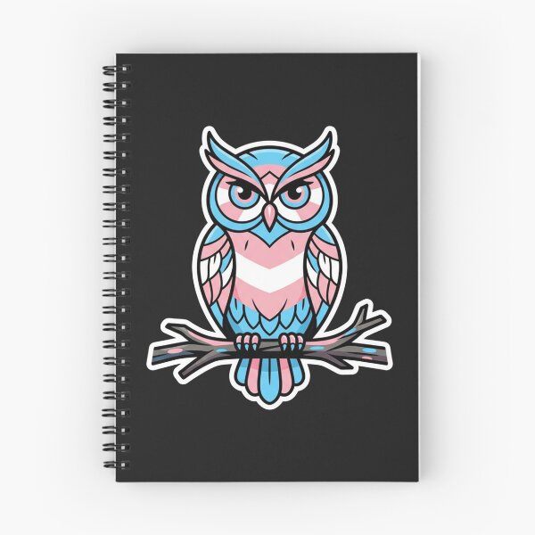 Item preview, Transgender Pride Owl Sitting On Branch designed and sold by Owcomm.