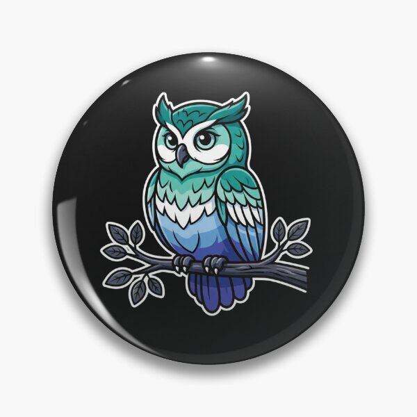 Item preview, Wise Blue and Teal Owl Perched designed and sold by Owcomm.