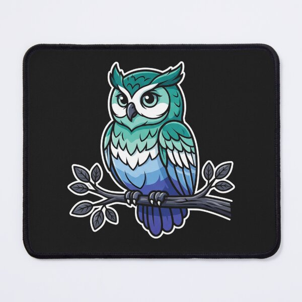 Item preview, Wise Blue and Teal Owl Perched designed and sold by Owcomm.