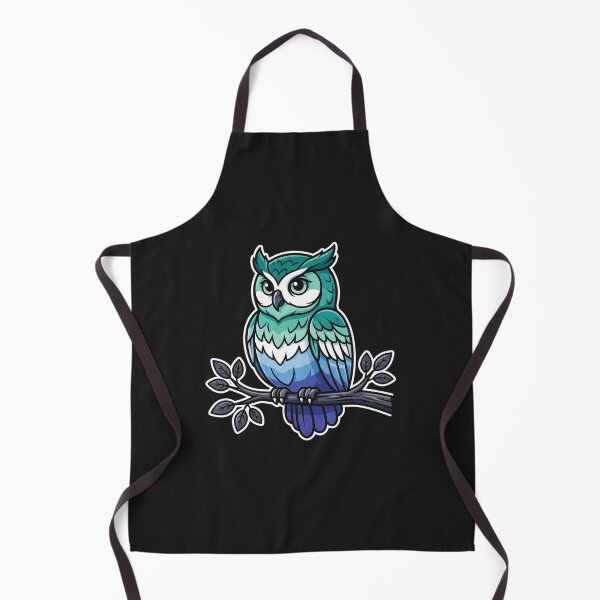 Item preview, Wise Blue and Teal Owl Perched designed and sold by Owcomm.