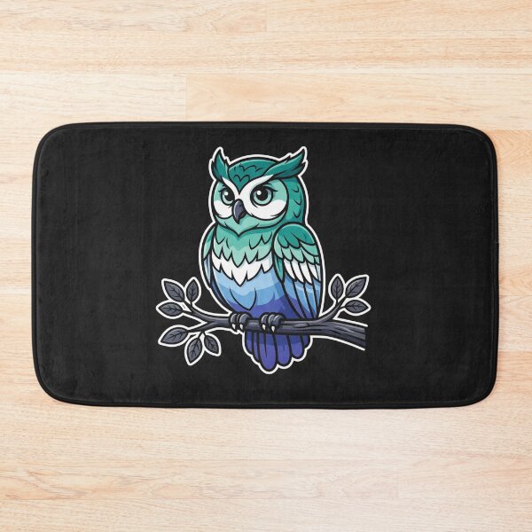 Item preview, Wise Blue and Teal Owl Perched designed and sold by Owcomm.