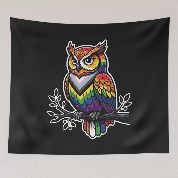 Item preview, Colorful Pride Owl Sitting On Branch designed and sold by Owcomm.
