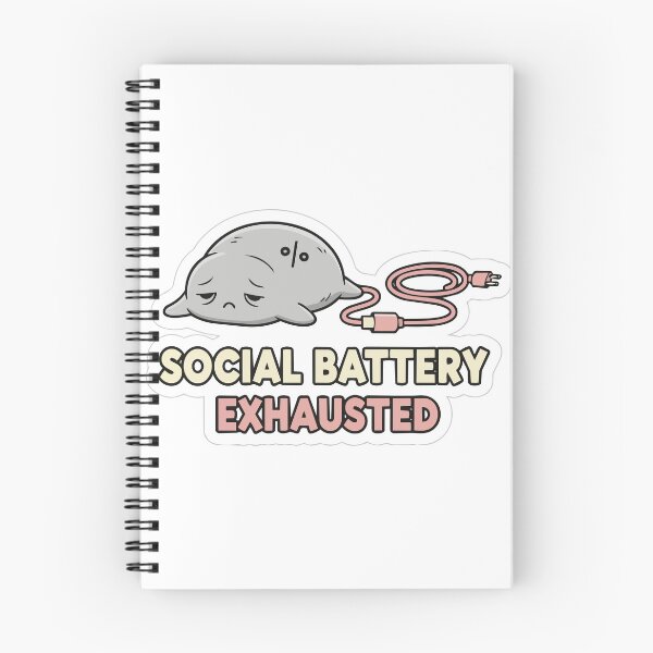 Item preview, "Social Battery Exhausted" Cute Introvert Graphic - Deflated Blob Art - Anti Social Meme designed and sold by BestChoiceService.