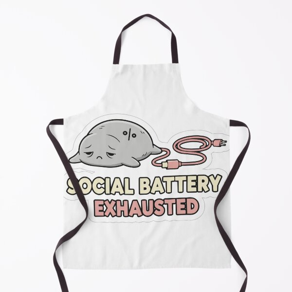 Item preview, "Social Battery Exhausted" Cute Introvert Graphic - Deflated Blob Art - Anti Social Meme designed and sold by BestChoiceService.