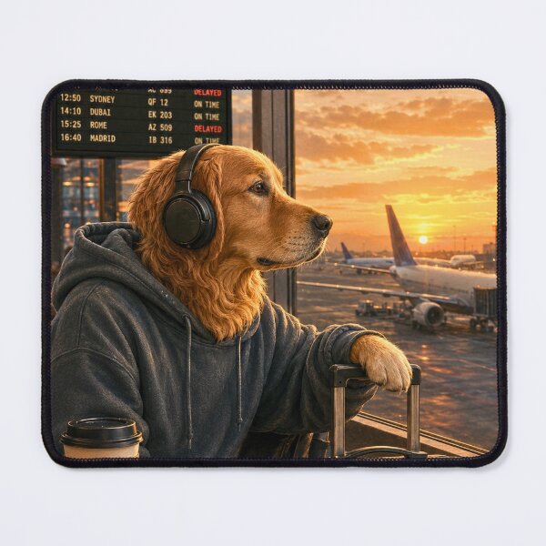 Item preview, Golden Retriever Airport Travel Shirt | Funny Dog Traveler | Airport Coffee & Frequent Flyer Gift designed and sold by Velnoxar.