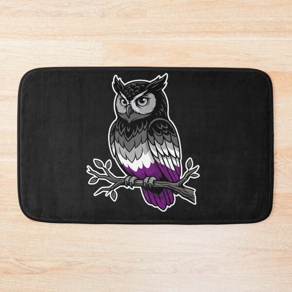 Item preview, Asexual Pride Owl Mascot Perched on Branch designed and sold by Owcomm.