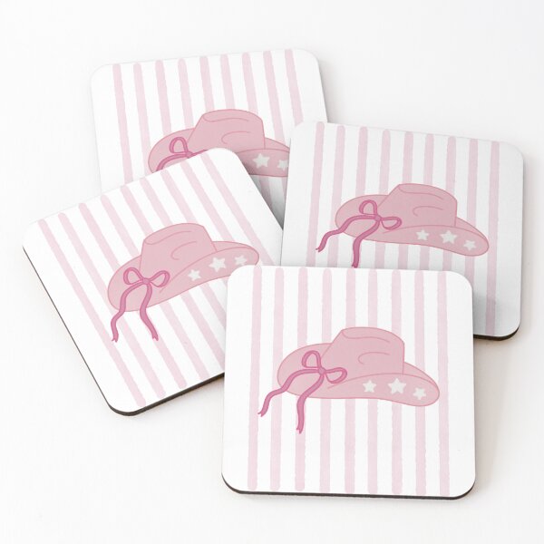Item preview, Cute Pink Cowboy Hat with Bow Watercolour Stripes designed and sold by winterpumpkin.