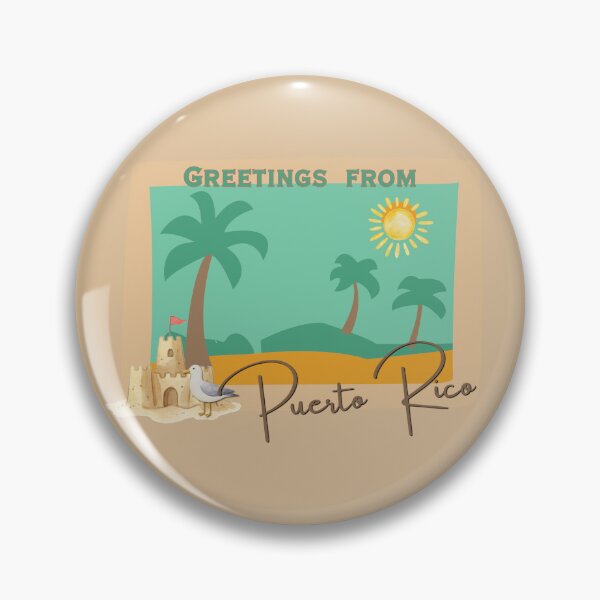 Item preview, Greetings From Puerto Rico – Vintage Postcard Beach Illustration designed and sold by DonnaRaine.