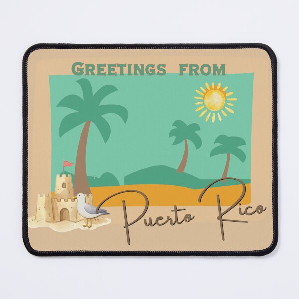 Item preview, Greetings From Puerto Rico – Vintage Postcard Beach Illustration designed and sold by DonnaRaine.