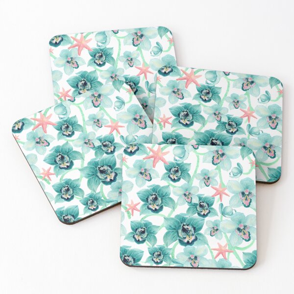 Item preview, Blue Orchids & Sea Stars - Pearl White designed and sold by Piret Victoria Ribas.