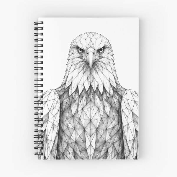 Item preview, Geometric Eagle | Black and White Line Art designed and sold by SmikiM.