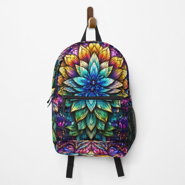Item preview, Ornate Stained Glass Lotus Mandala - Vibrant Jewel Tone Sacred Geometry designed and sold by pinkal.