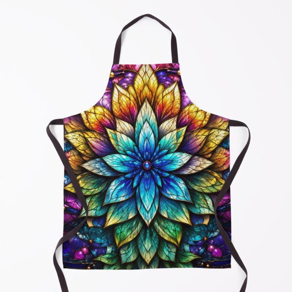 Item preview, Ornate Stained Glass Lotus Mandala - Vibrant Jewel Tone Sacred Geometry designed and sold by pinkal.