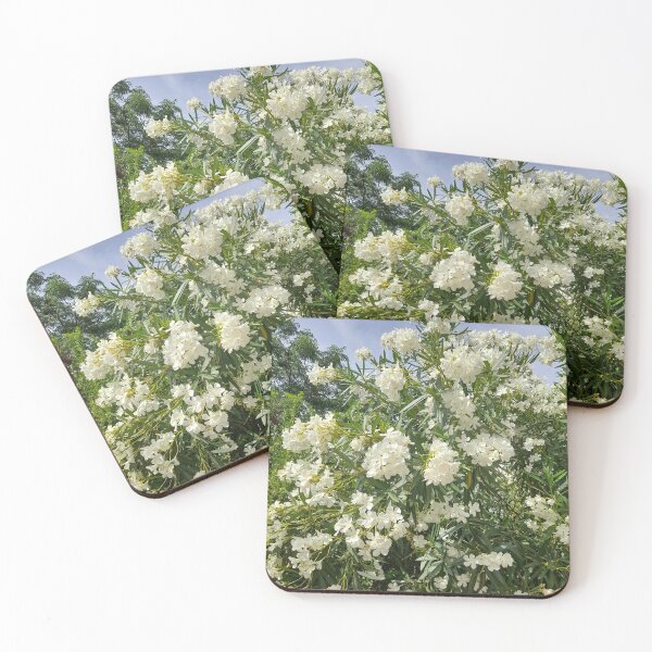 Item preview, Clusters of Beautiful White Oleander Flowers designed and sold by ArtistSunny.
