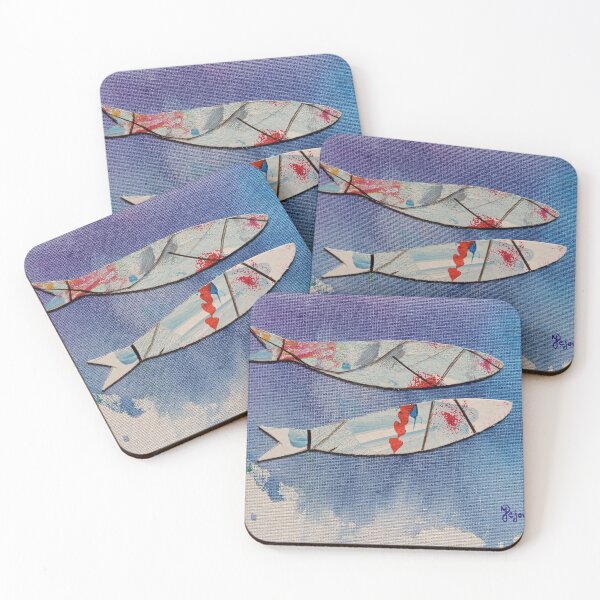 Item preview, Acrylic painting-collage, sardine fish, inspired by Lisbon designed and sold by PejovicArt.