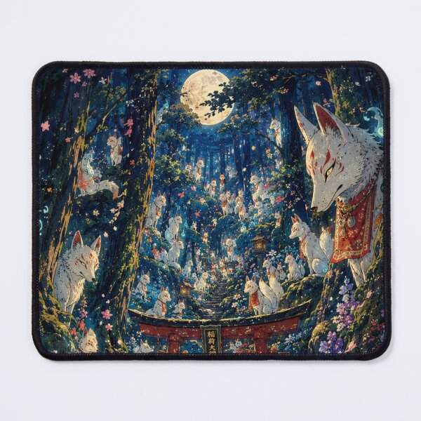 Item preview, Guardians of the Forest | Sacred Kitsune Shrine | Japanese Fantasy Ukiyo-e Art designed and sold by Substance_life.