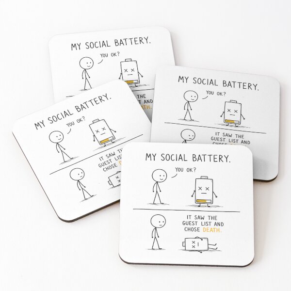 Item preview, Social Battery Chose Death | Dark Introvert Humour Comic designed and sold by OkKafka.
