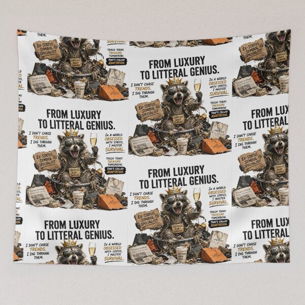 Item preview, Funny Raccoon King of Luxury – Wealth Parody & Animal Humor designed and sold by Luenz.