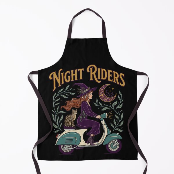 Item preview, Night Riders Witch Riding Scooter With Cat designed and sold by TeeARTHY.