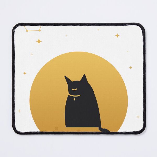 Item preview, Black Cat Sleeping on Golden Crescent Moon — Celestial Cat designed and sold by Kaprishos.