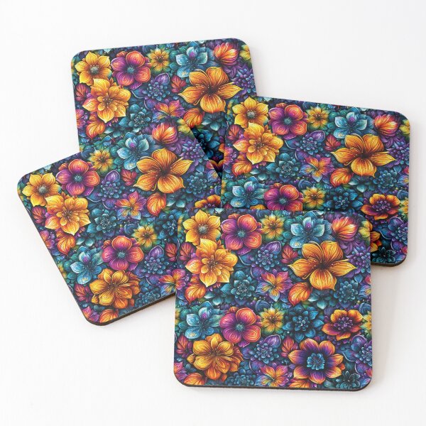 Item preview, Vibrant Rainbow Floral All-Over Pattern designed and sold by Boddicca.
