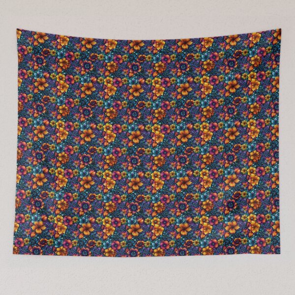Item preview, Vibrant Rainbow Floral All-Over Pattern designed and sold by Boddicca.