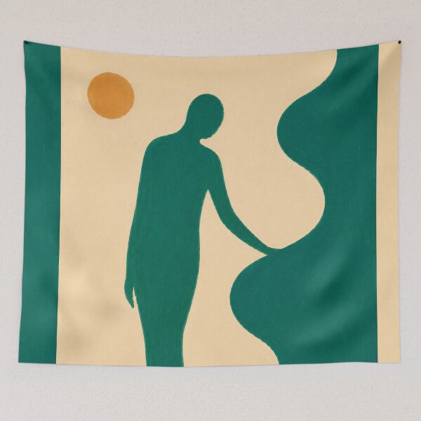 Item preview, Emerald Standing Figure – Modern Abstract Art designed and sold by Moodzu.