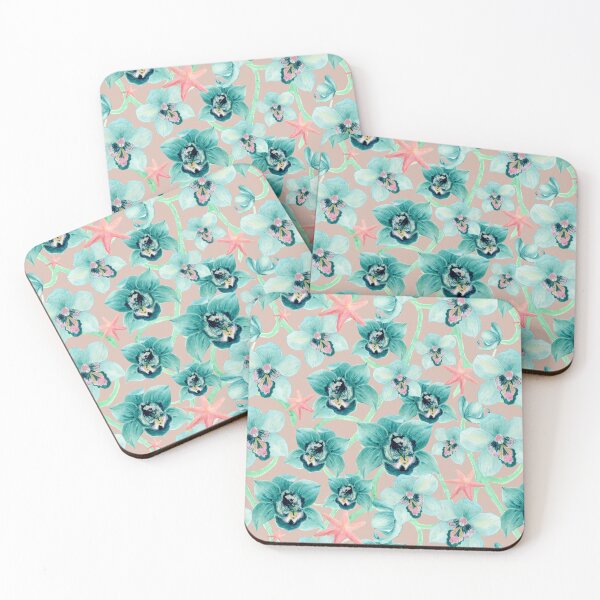 Item preview, Blue Orchids & Sea Stars - Dusty Rose designed and sold by Piret Victoria Ribas.