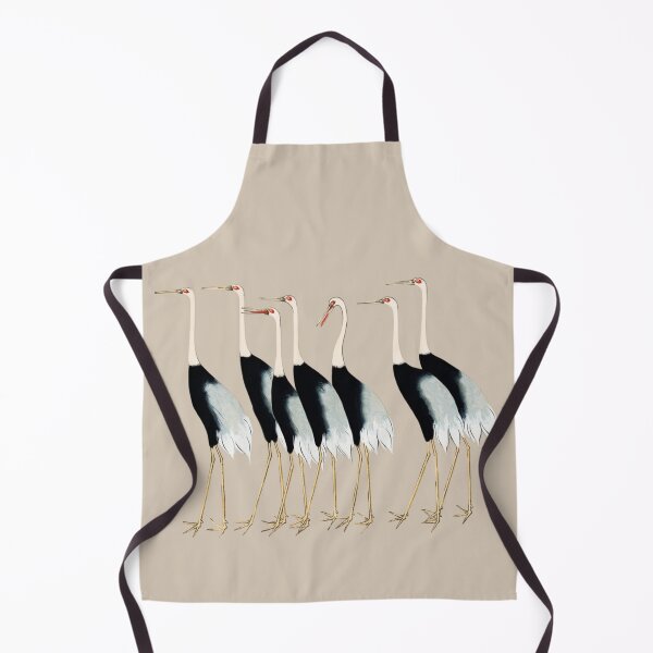 Item preview, Japanese Animal Art - Cranes - Modern Ukiyo-e - Japandi, Beige designed and sold by Black Swallow.