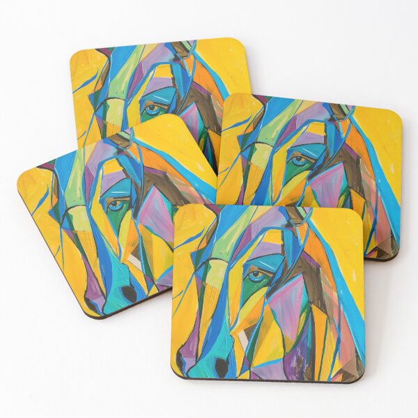 Item preview, Abstract Colorful Cubist Horse Painting designed and sold by Pierce Millington Gallery.