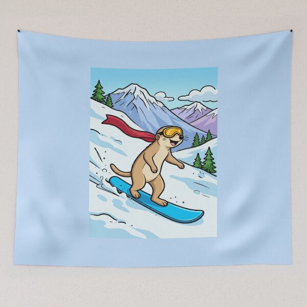 Item preview, Happy Snowboarding Meerkat designed and sold by BCapybara.