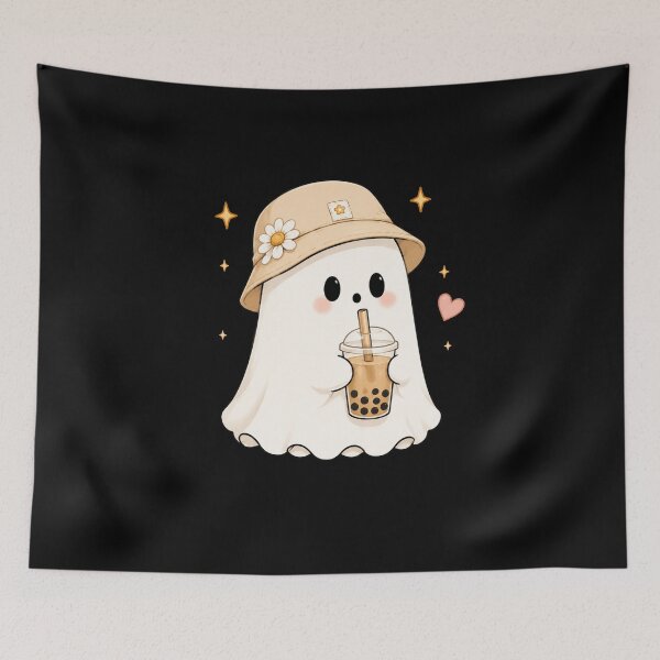 Item preview, Cute Ghost with Bubble Tea designed and sold by abieran.
