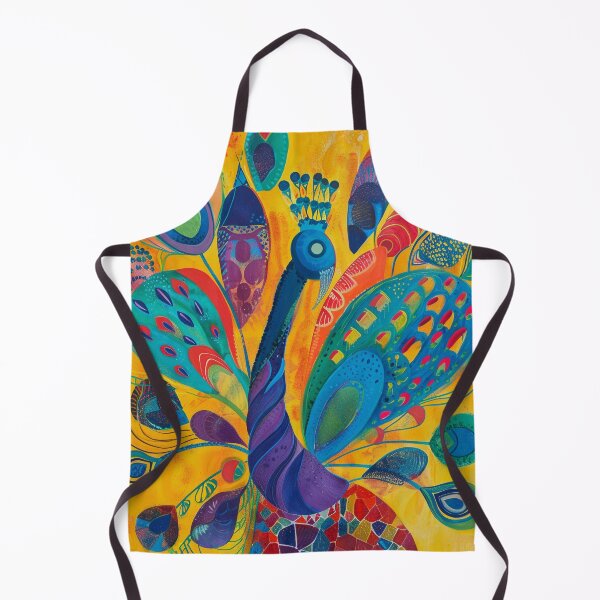 Item preview, Vibrant Whimsical Abstract Peacock Painting designed and sold by Pierce Millington Gallery.