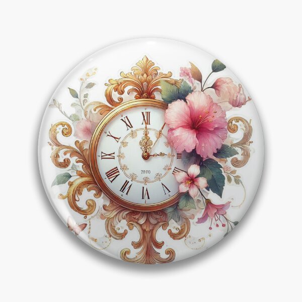 Item preview, Vintage Cottagecore Floral Clock, Junk Journal Design designed and sold by Sol-threads.